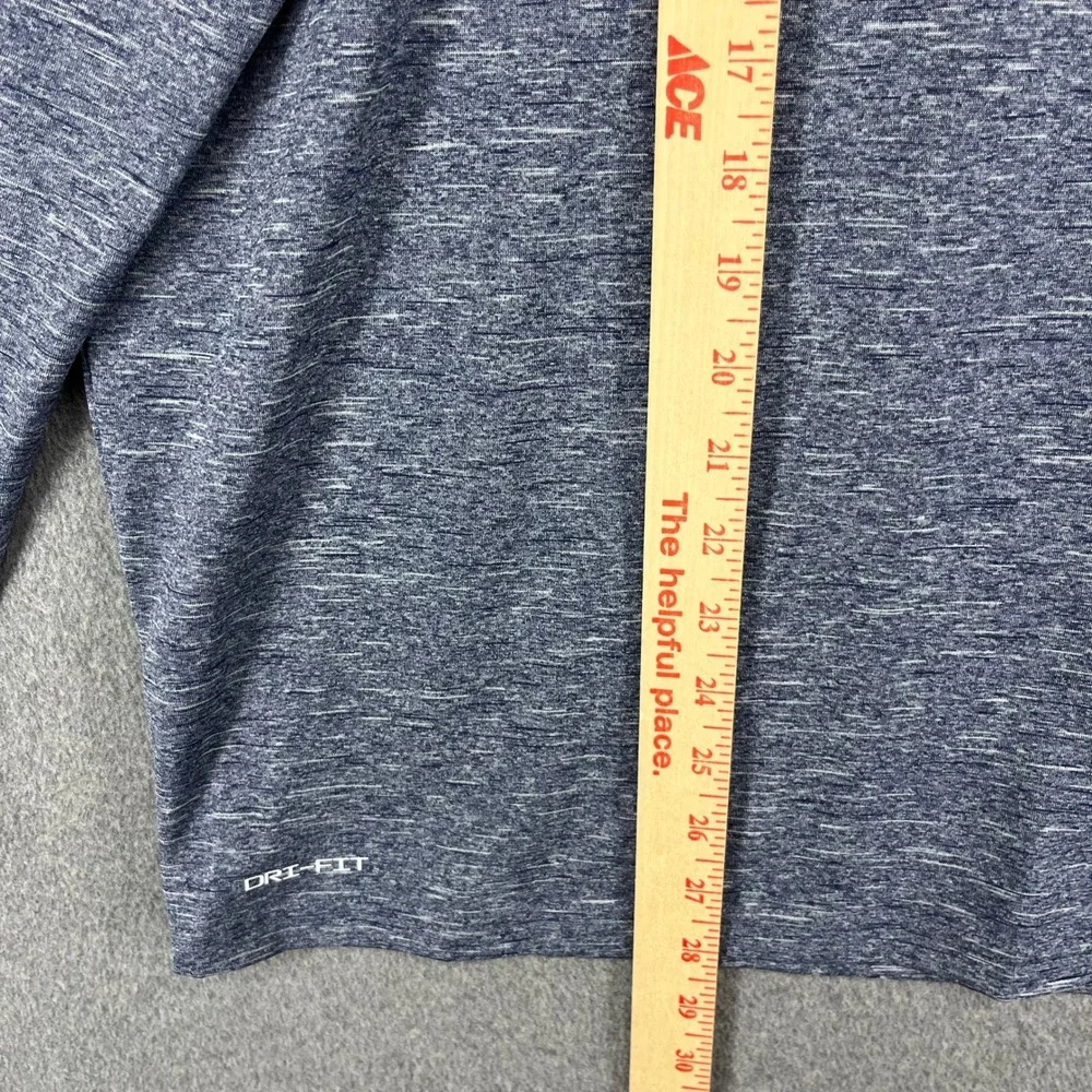 Nike Swim Shirt Mens Large Blue Dri-FIT Long Sleeve UPF 40+ Heathered Rash Guard
